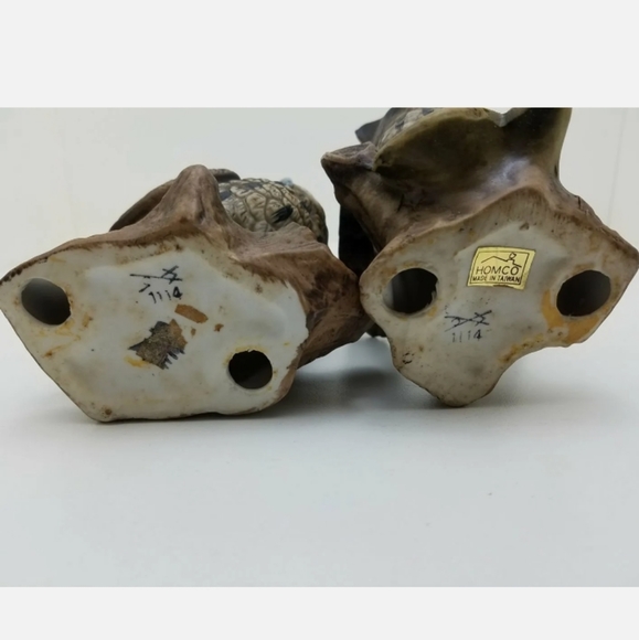 Rare Vintage Homco Ceramic Owl figurines set of two owls - Picture 6 of 6